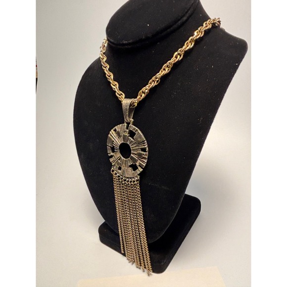 Vintage Pendant Necklace Sarah Coventry Brutalist Futuristic Sci Fi Look - Picture 4 of 8